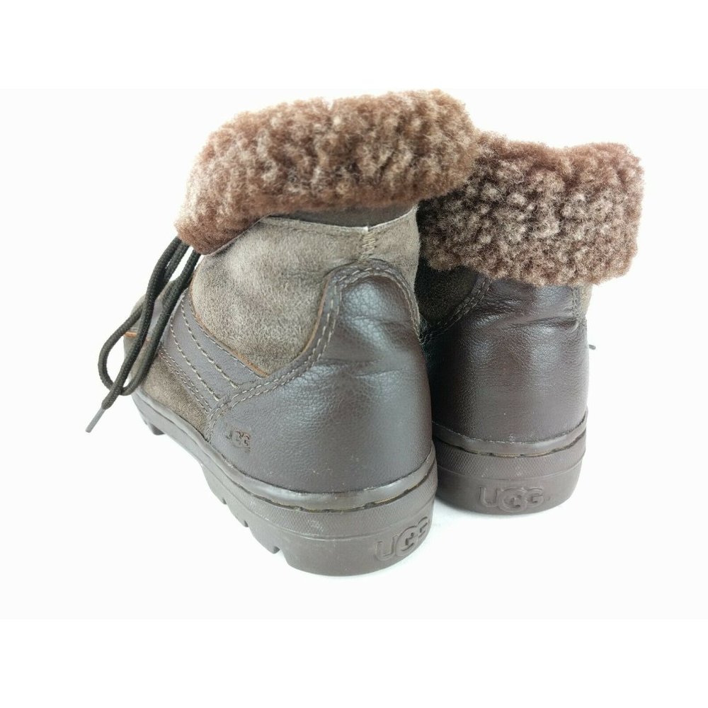 UGG Australia Brown Suede Sheep Skin Ankle Boots 6 - Picture 10 of 11